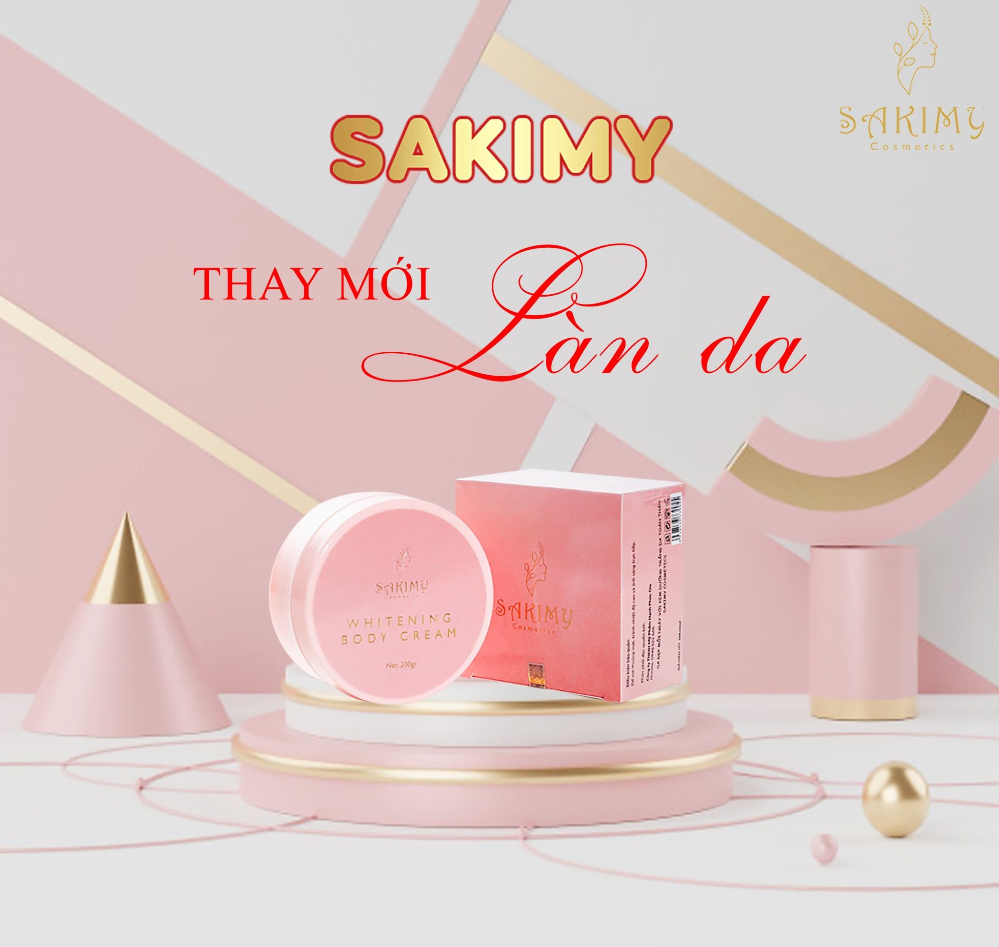 Combo Sỉ 10 Hủ Kem Dưỡng Trắng Da Body SAKIMY Kèm 10 Serum Kích Trắng Sakimy