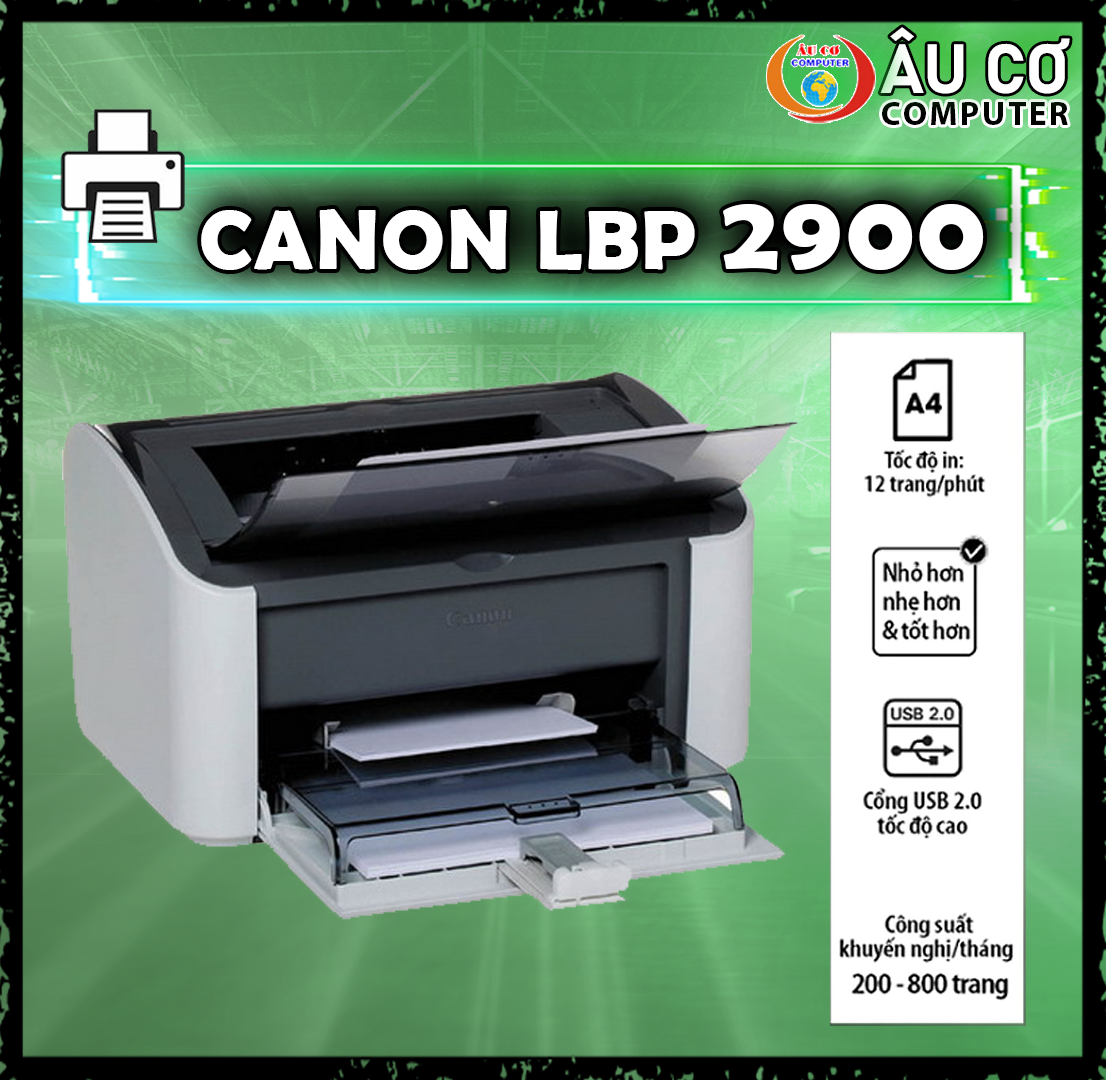 Máy in Canon LBP 2900 Laser đen trắng (In A4 A5 USB Driver) - Nhập Khẩu Mới - Bảo hành 12 Tháng