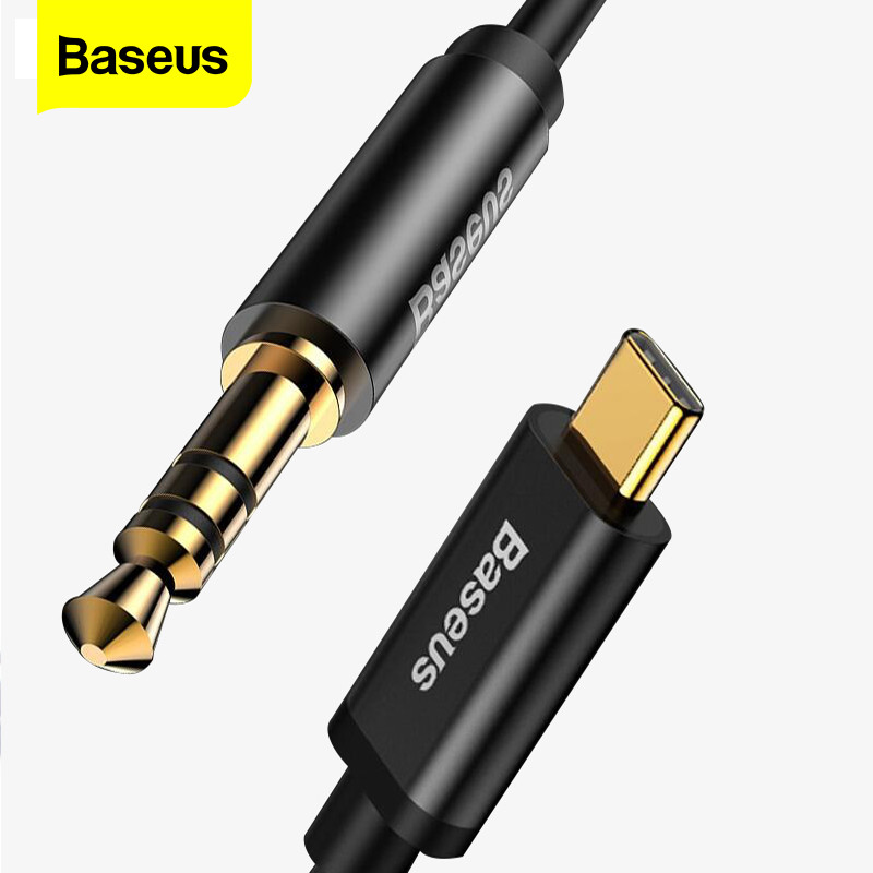 Baseus 1.2meter USB Type C Male Cáp âm thanh A đến 35 mm Jack Loa cáp cho tai nghe Tai nghe AUX cho 