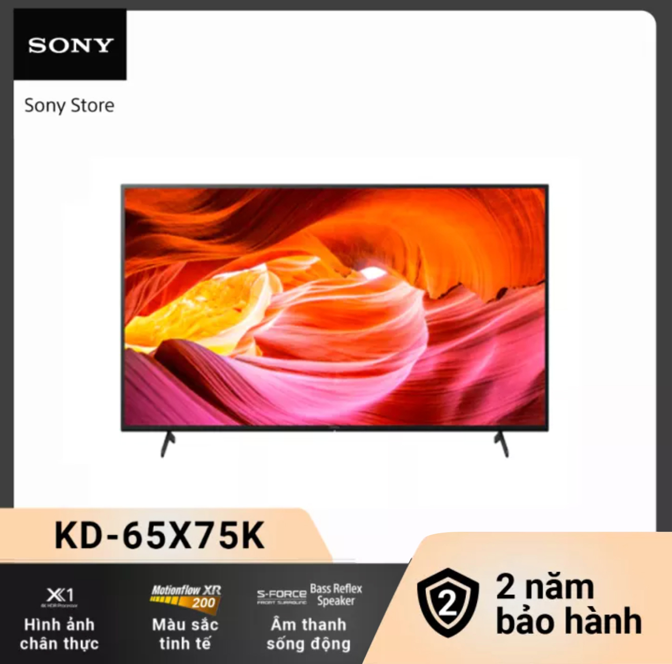 Tivi Sony 65 inch | 65X75K | 4K Ultra HD | Dải tần nhạy sáng cao (HDR) | Smart TV (Google TV) I Mới 2022