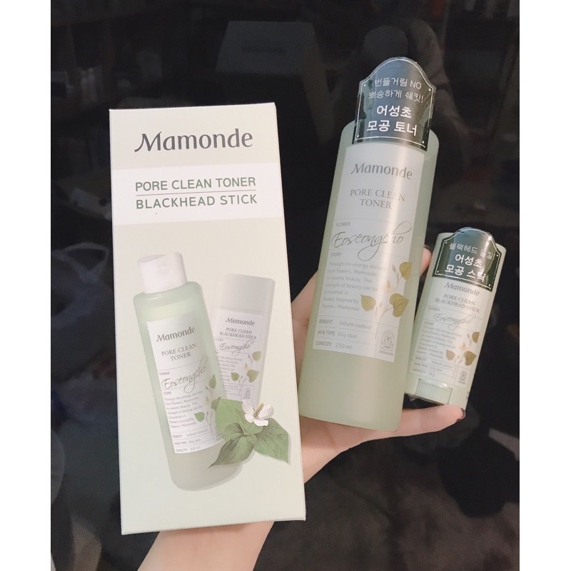 Combo Toners + Thanh Lăn Mụn Mamonde Diếp Cá