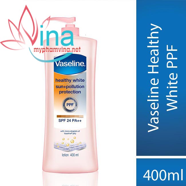 [HCM]Sữa Dưỡng Thể Trắng Da Chống Nắng Và Ô Nhiễm Môi Trường Vaseline SPF 24 PA ++ (400ml)