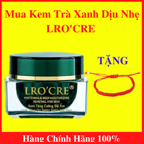 [Hcm]Kem Dưỡng Trắng Da Mặt Trà Xanh Dịu Nhẹ Lro’cre - Kem Cung Cấp Độ Ẩm Trà Xanh Dịu Nhẹ Lrocre+ Vòng Tay Chỉ Đỏ May Mắn