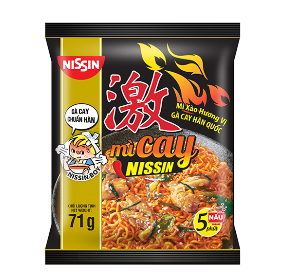 Mì Cay Nissin - Combo 10 gói Vị Gà Cay - Chuẩn Vị Hàn Quốc