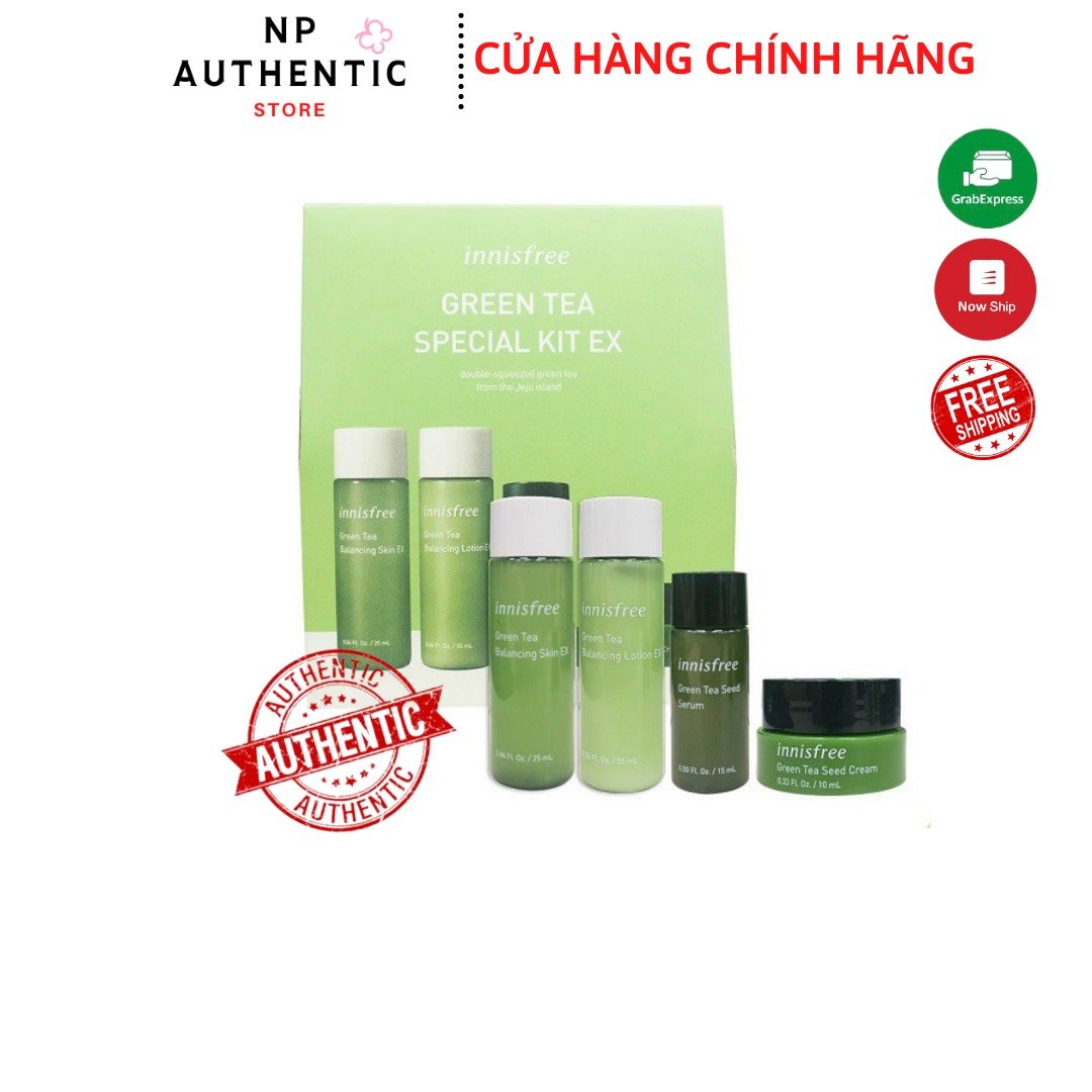 [New Chính Hãng] Set Phục Hồi Da Mụn - Cấp Ẩm Sáng Da Innisfree Green Tea Special Kit Ex