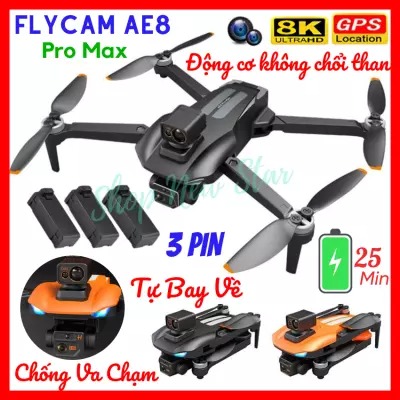 [HÀNG CHÍNH HÃNG] Máy Bay Flycam 8K Tránh Va Chạm - Drone Mini AE8 Pro Max Giá Rẻ Máy Bay Không Người Lái Điều Khiển Từ Xa Quay Phim - Chụp Ảnh Chống Rung - Kết Nối WIFI 5G
