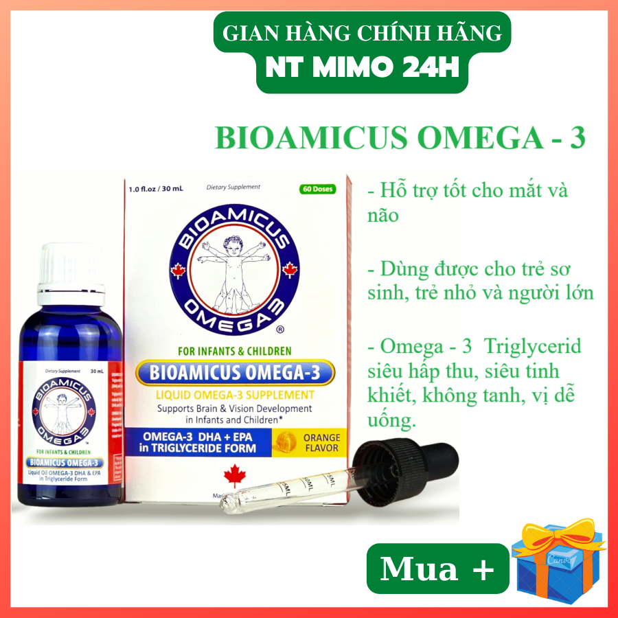 Bioamicus omega 3 hỗ trợ tốt cho mắt sáng khỏe vào não phát triển toàn diện