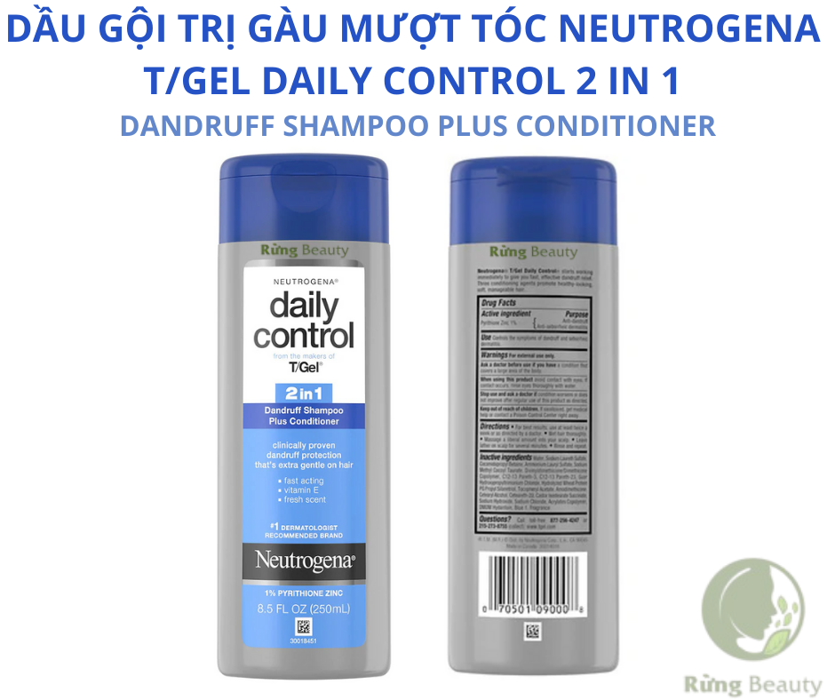 Dầu Gội Hết Gàu Mượt Tóc Neutrogena T/Gel Daily Control 2 In 1 Dandruff Shampoo Plus Conditioner