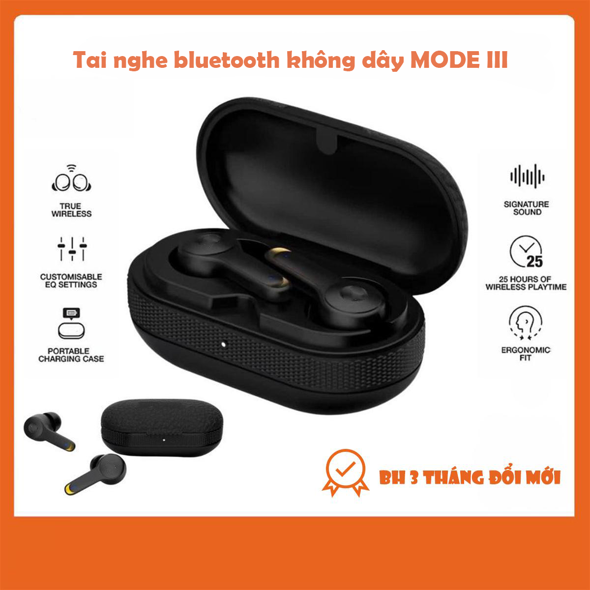 Tai Nghe Bluetooth Marshall Mode III (3) Cao Cấp Chất Âm Chân Thực Bluetooth 5.3  Bass Treb Ngon Chố