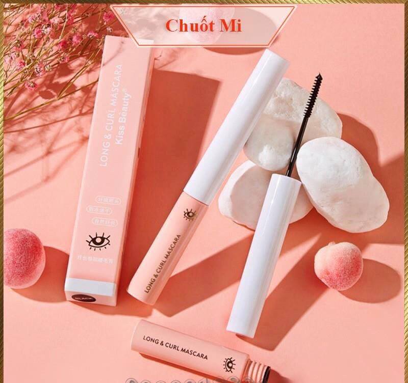 Chuốt mi Kiss Beauty làm cong mi dày mi Long & Curl Mascara chống lem tự nhiên KMH2