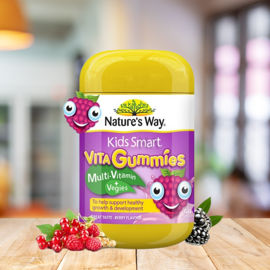 Kẹo dẻo bổ sung vitamin và rau xanh natures way vita gummies multivitamin+vegies cho bé 60 viên Extaste Store