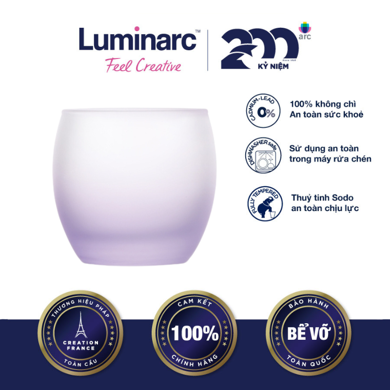 Bộ 2 Ly Thuỷ Tinh Thấp Luminarc Salto Frost Purple 320ml - LUSAQ3173