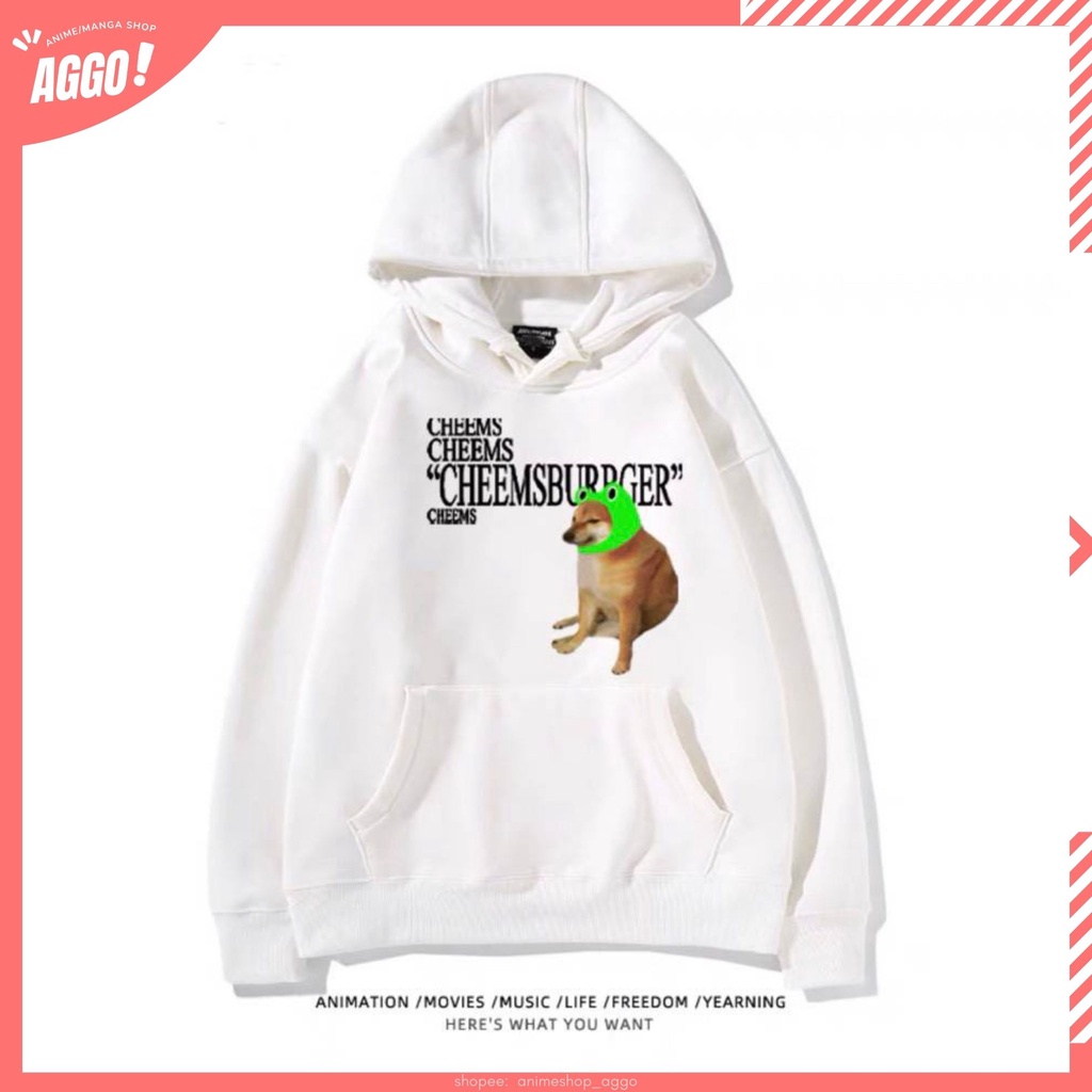 Áo hoodie nỉ Cheems Meme 2 vải nỉ bông dày dặn form cực đẹp