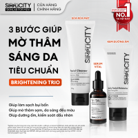 Combo giúp mờ thâm sáng da tiêu chuẩn cho nam Men Stay Simplicity Brightening Trio: Sữa rửa mặt Serum Vital Kem dưỡng ẩm