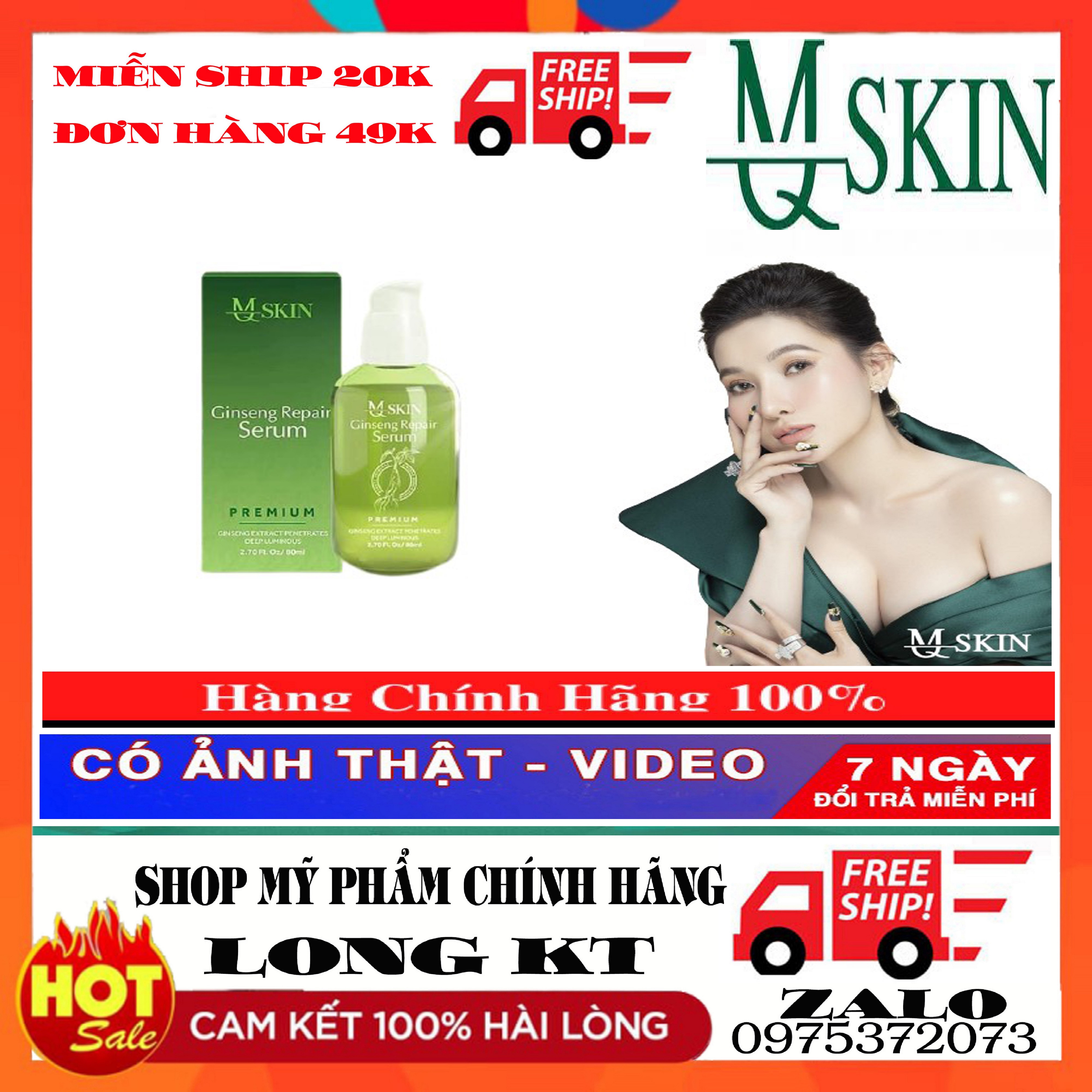 【Hỗ Trợ Ship 20K - Mq Skin Chính Hãng 100% Gía Buôn】Thay Da Nhân Sâm Mq Skin Mẫu Mới Thay Da Không Sưng Nhưng Bong - Tinh Chất Tái Tạo Da Nhân Sâm Cao Cấp Mqskin