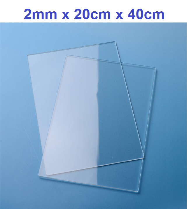 [2mm 20x40cm] Combo 2 tấm nhựa mica cứng trong suốt làm hồ cá hộp kính trang trí ốp biển số cắt theo yêu cầu - Luân Air Models