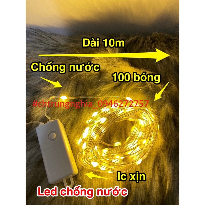 ĐÈN LED CHỚP NHÁY HẠT GẠO FAIRY LIGHT ĐOM ĐÓM KÍN NƯỚC 10 MÉT