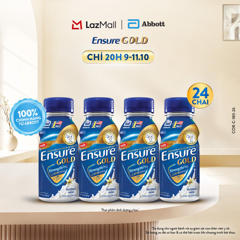Thùng 24 chai Ensure Gold 237ml [bao bì thay đổi theo từng đợt nhập hàng]