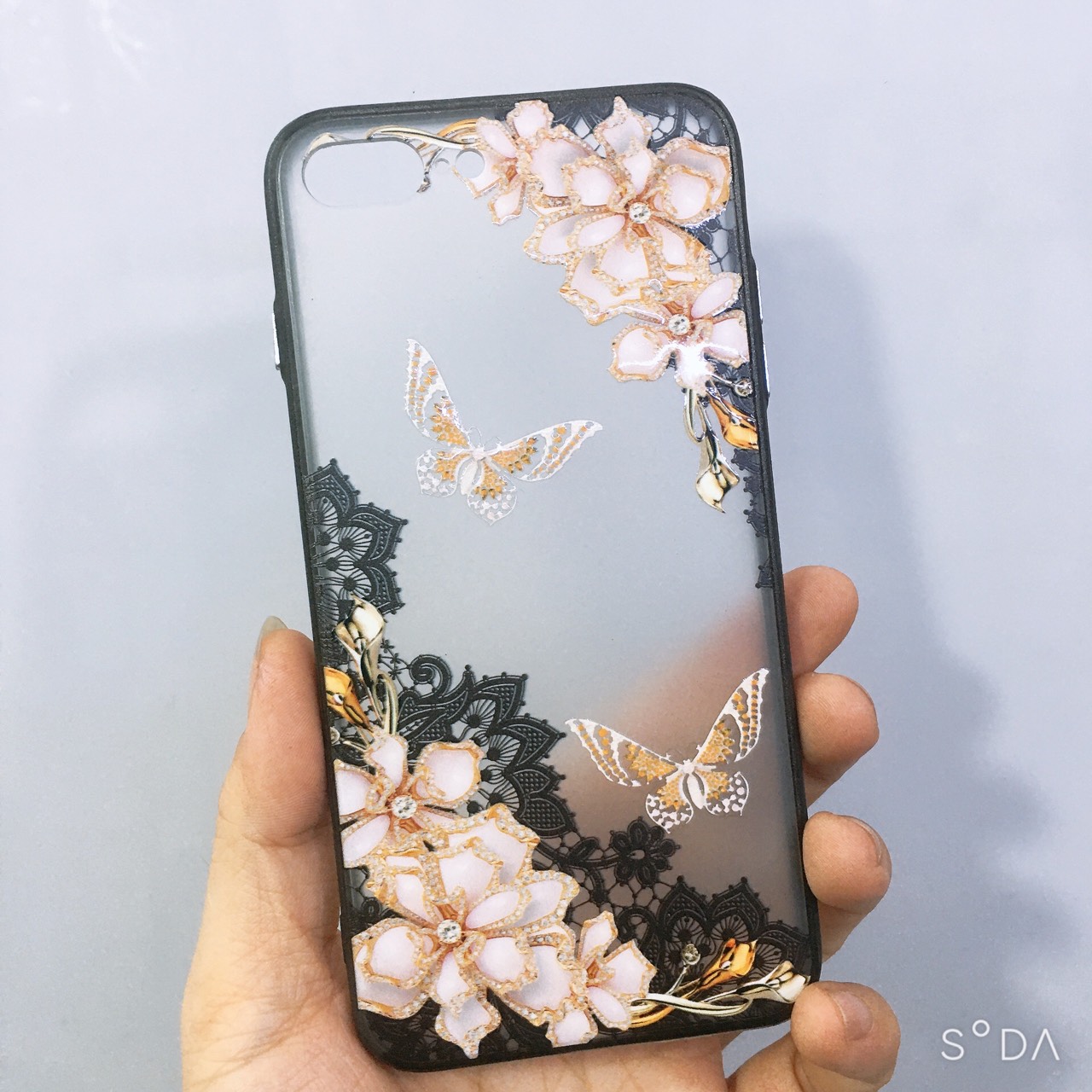 Ốp lưng ip 7Plus/ 8Plus lưng nhám họa tiết thổ cẩm đẹpviền tpu dẻo