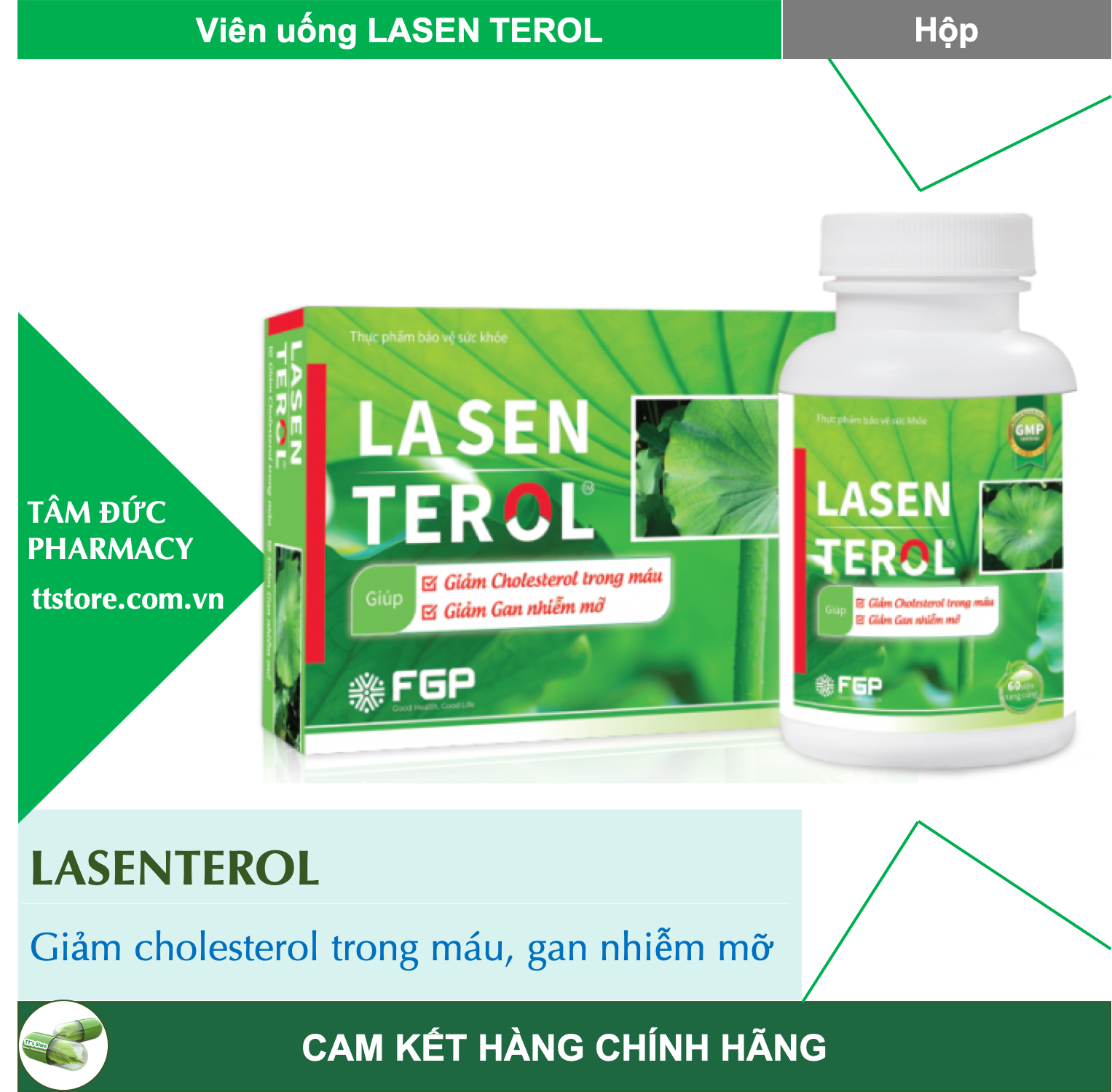 [Hcm]Lasen Terol [Hộp 20 - 60 Viên] - Giảm Cholesterol Máu Mỡ Máu Gan Nhiễm Mỡ [Giảo Cổ Lam Fremo Lasenterol]