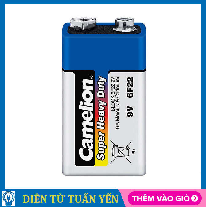 Pin vuông 9V Camelion Super Heavy Duty Battery 6F22 (1 viên) - Hàng chính hãng