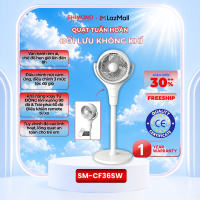 Quạt tuần hoàn không khí đối lưu SHIMONO SM-CF36SW xoay 3D xoắn ốc linh hoạt 2 chiều cao điều khiển từ xa & cảm ứng