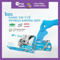 Găng tay cao su y tế không bột Sri Trang NITRILE VERVE 4.8g hộp 100 chiếc