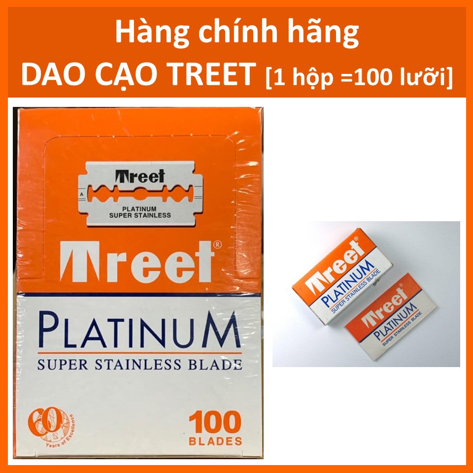 [Hcm]Hộp Lưỡi Lam Treet Cam Platinum (100 Lưỡi/Hộp)