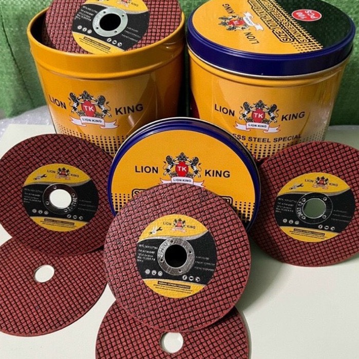 Đá cắt sắt - cắt inox đỏ siêu ngọt 100mm LIONKING (Hộp 100v)