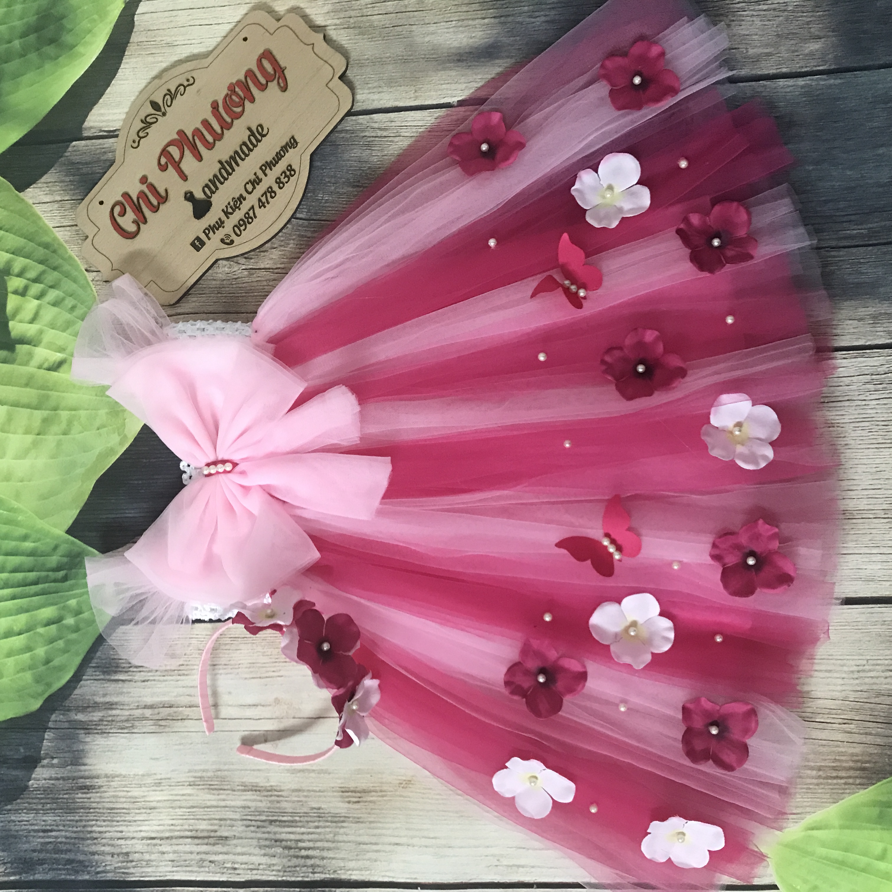 Đầm cho bé gái /Đầm công chúa / đầm công chúa cho bé hồng phấn pha hồng cánh sen   tặng kèm băng đô hoặc cài tóc