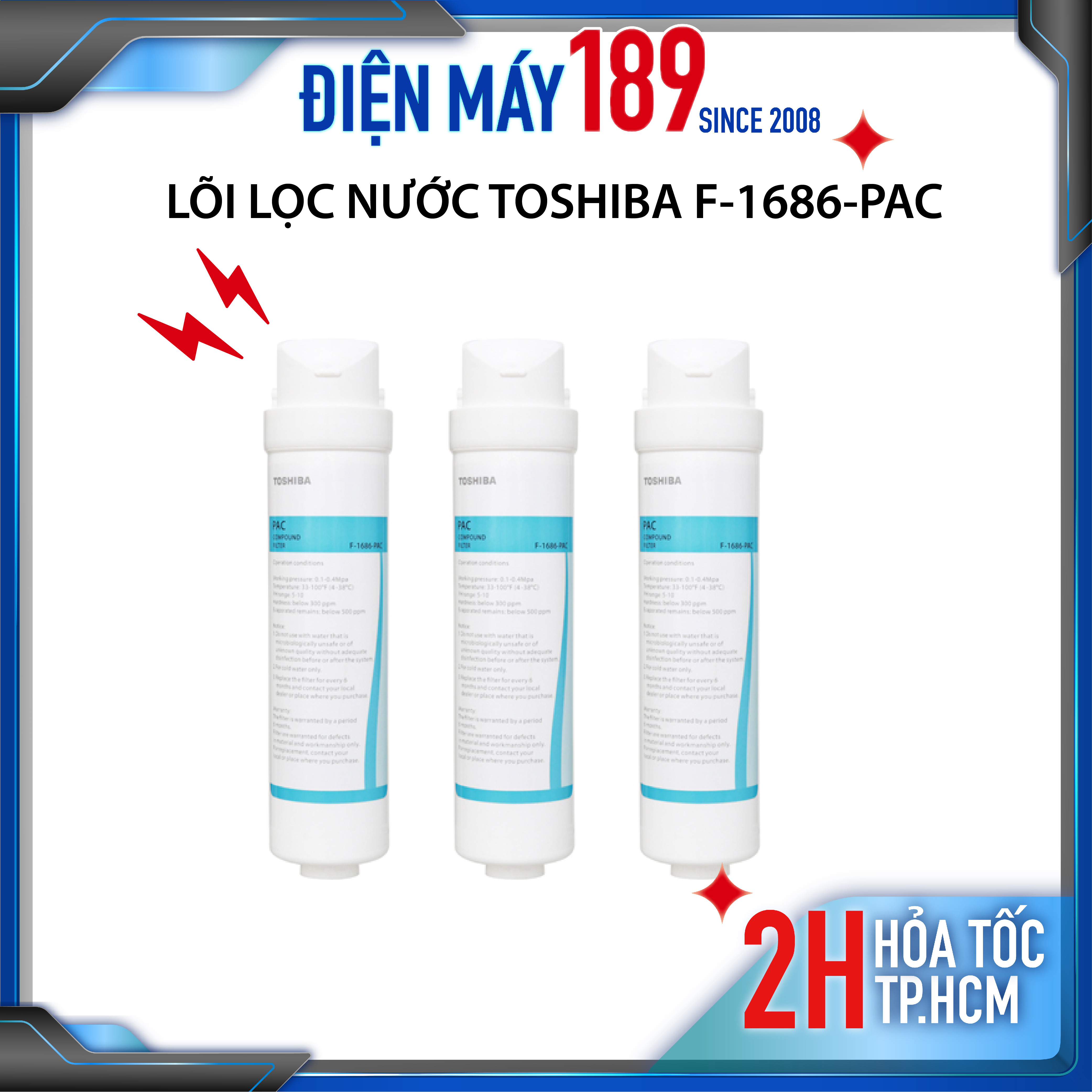 Lõi lọc nước Toshiba F-1686 - lõi số 1 2 3 dùng cho model máy lọc nước Toshiba TWP-N1686UV TWP-N1843