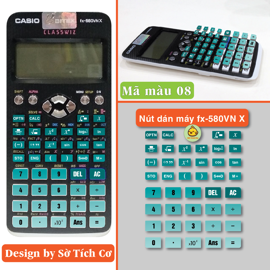 [HCM]Decal 580/570 dán phím Máy Tính Casio 580vn-x và 570Plus Edition nhiều màu