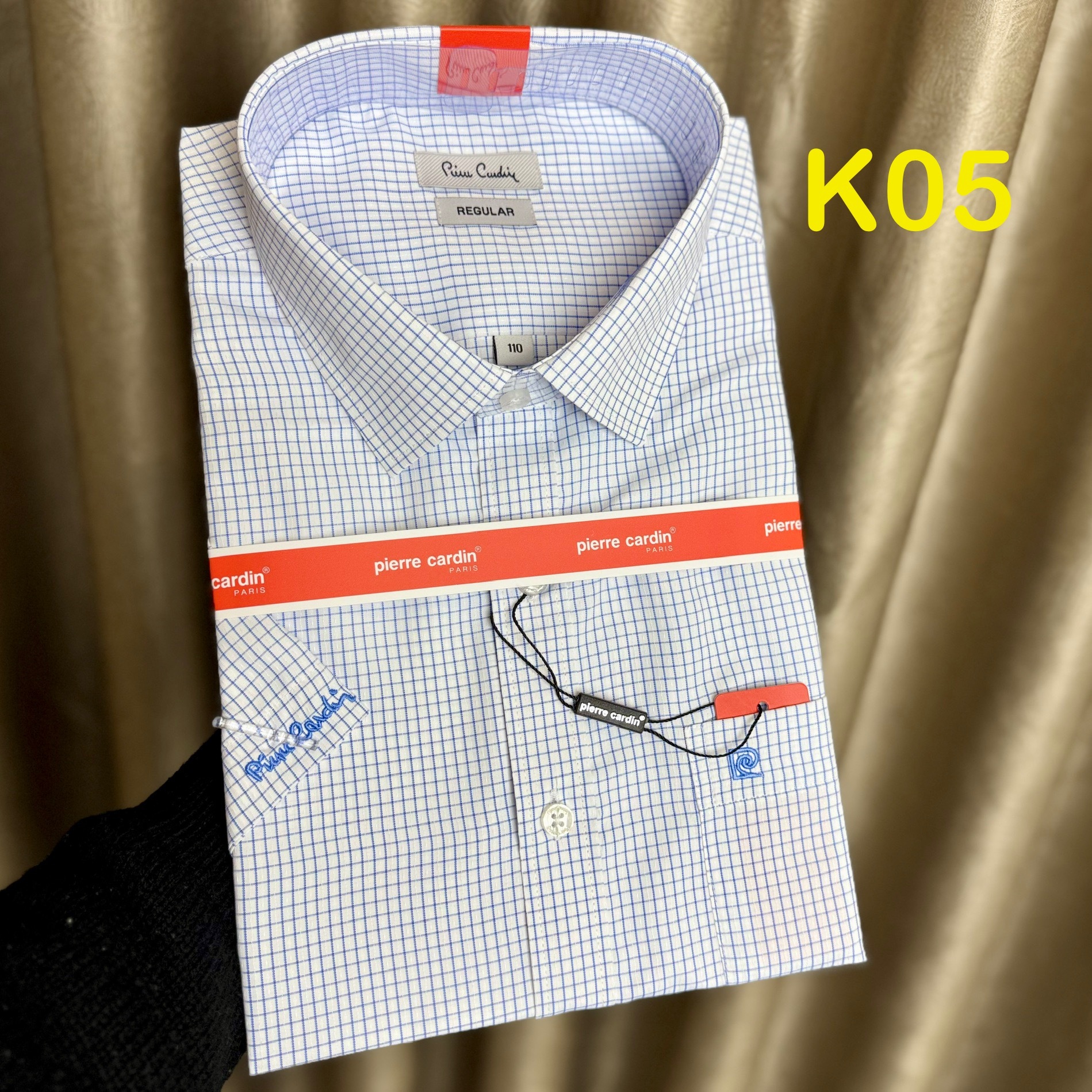 Áo Sơ Mi Nam Ngắn Tay Sơ Mi Nam Cao Cấp Kẻ Sọc Xanh Họa Tiết Xám Lịch Lãm Pierre Cardin Chính Hãng H