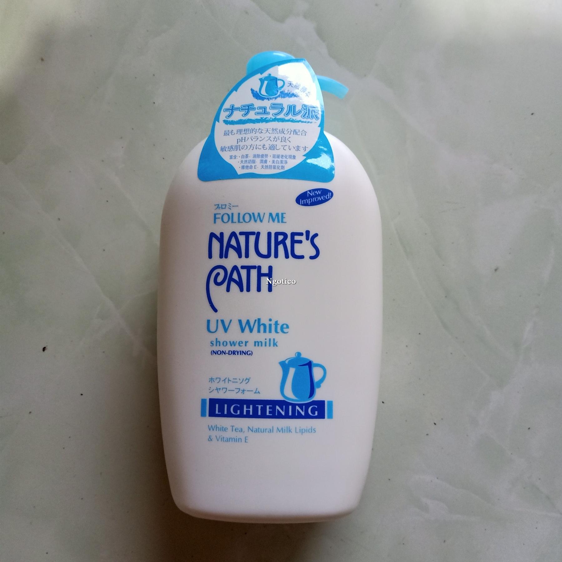 Sữa Tắm Trắng Da Follow Me Natures Path Uv White Shower Milk 1000Ml