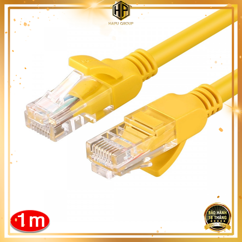Cáp mạng lan Ugreen NW103 - màu vàng chính hãng - Dây mạng CAT5E bấm sẵn - Hapugroup