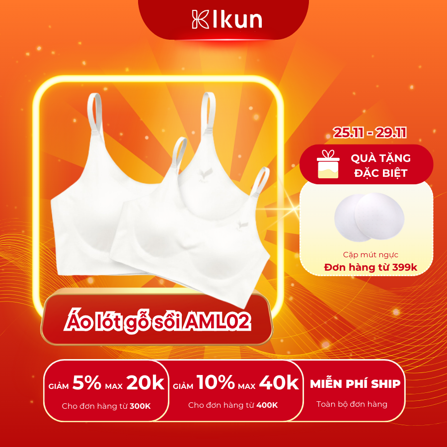 Áo lót học sinh mát lạnh Ikun Áo lót bé gái mới lớn dậy thì chất liệu gỗ sồi cao cấp Áo lót teen mút