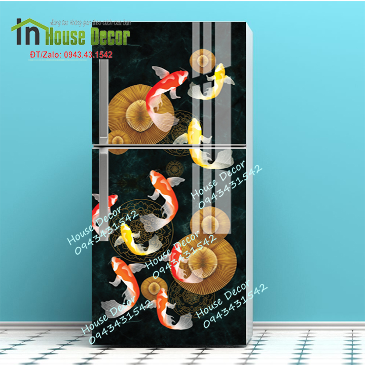 Decal dán tủ lạnh chuyên dụng siêu đẹp Đàn Cá. Giấy dán tủ lạnh siêu bền nhiều mẫu  HÀNG CAO CẤP - hd20899