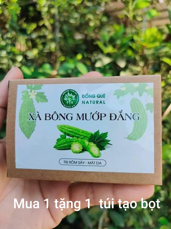 (Tặng kèm túi tạo bọt) Xà bông mướt đắng - Nghệ tươi- dịu nhẹ- an toàn- giảm mụn- mờ thâm- trắng da