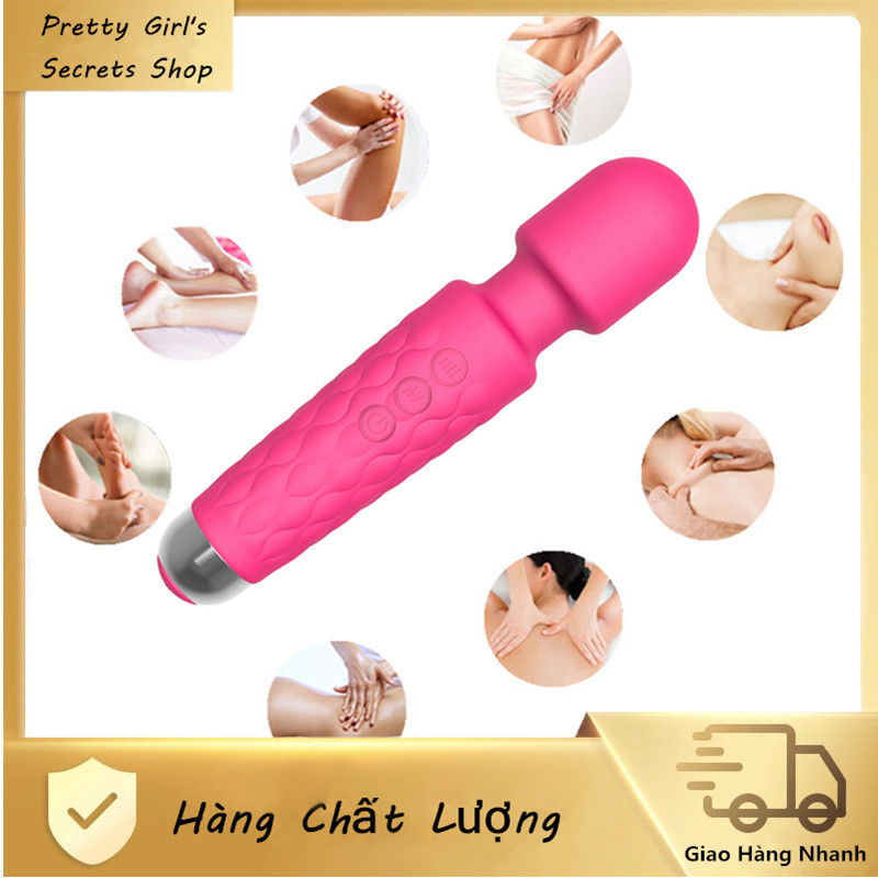 【Mẫu màu hồng dùng dây sạc USB】Massage cầm tay tiện mang 20 chế độ đa chức năng thanh điện mút massage