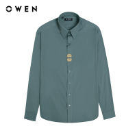 OWEN - Áo sơ mi dài tay Slim Fit AS230653D màu Xanh lá chất liệu Bamboo