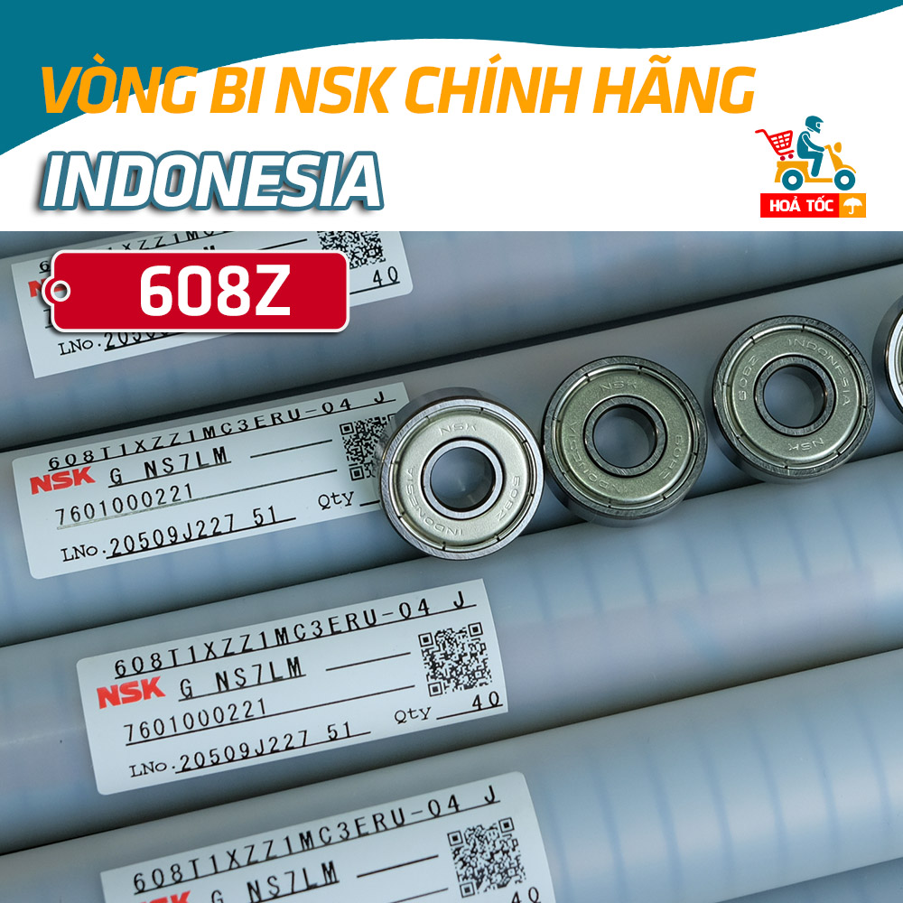 Vòng bi 608z NSK Indonesia nhập khẩu chính hãng chất lượng cao hộp zin ống