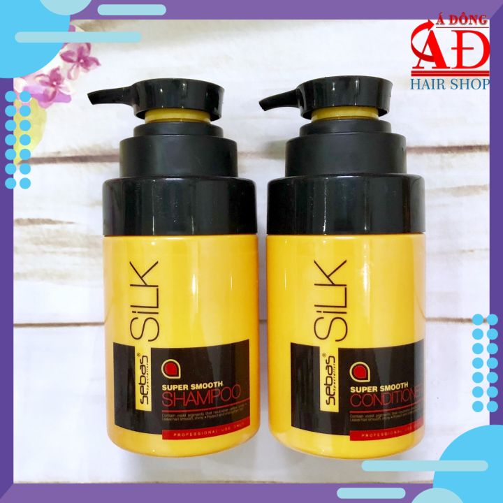 Sebas Silk Super Smooth - Bộ Dầu Gội Xả Siêu Mềm Mượt Dưỡng Ẩm Tóc Khô 500Ml