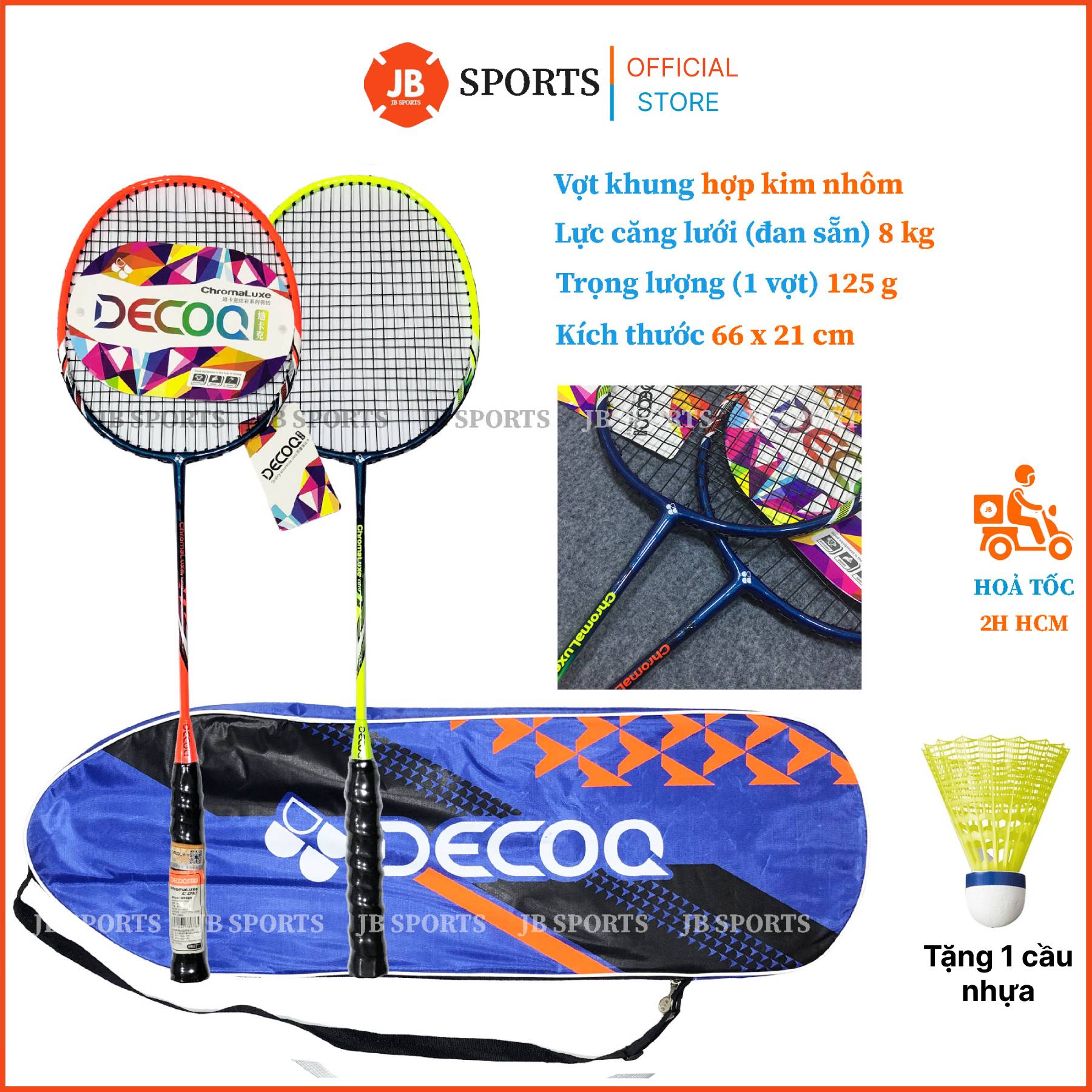 Bộ Vợt Cầu Lông Chính Hãng (2 Vợt) DECOO C010 Cặp Vợt Cầu Lông Tốt Nhẹ Dây Căng Trợ Lực