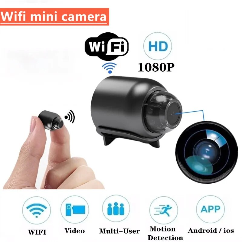 (Mẫu Mới) Camera Wifi Hồng Ngoại Mini X5 Hỗ Trợ Quay Đêm Camera Quay Phim Siêu Nhỏ WiFi HD 1080P Máy Ghi Âm Bí Mật Video Camera Cảm Biến Chuyển Động Điều Khiển Từ Xa DVR Camera Hành Động.