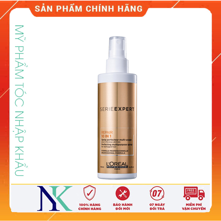 [Hcm]Xịt Dưỡng Phục Hồi Loreal Repair 10 Dấu Hiệu Hư Tổn Chỉ Trong 1 Sản Phẩm 190Ml