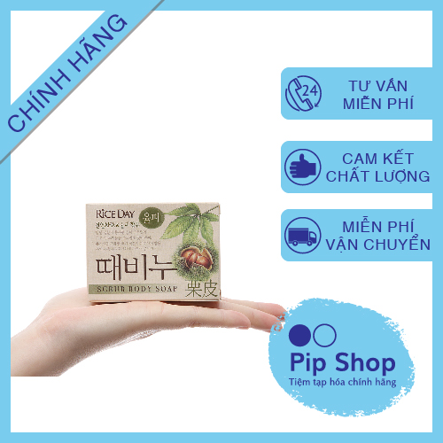 Bánh Xà Phòng Tẩy Da Chết Scrub & Soap Riceday Số 1 Hàn Quốc - Loại Bỏ Chất Nhờn Chiết Xuất Hạt Dẻ/Ngũ Cốc/Than Thông - Bánh 100Gr