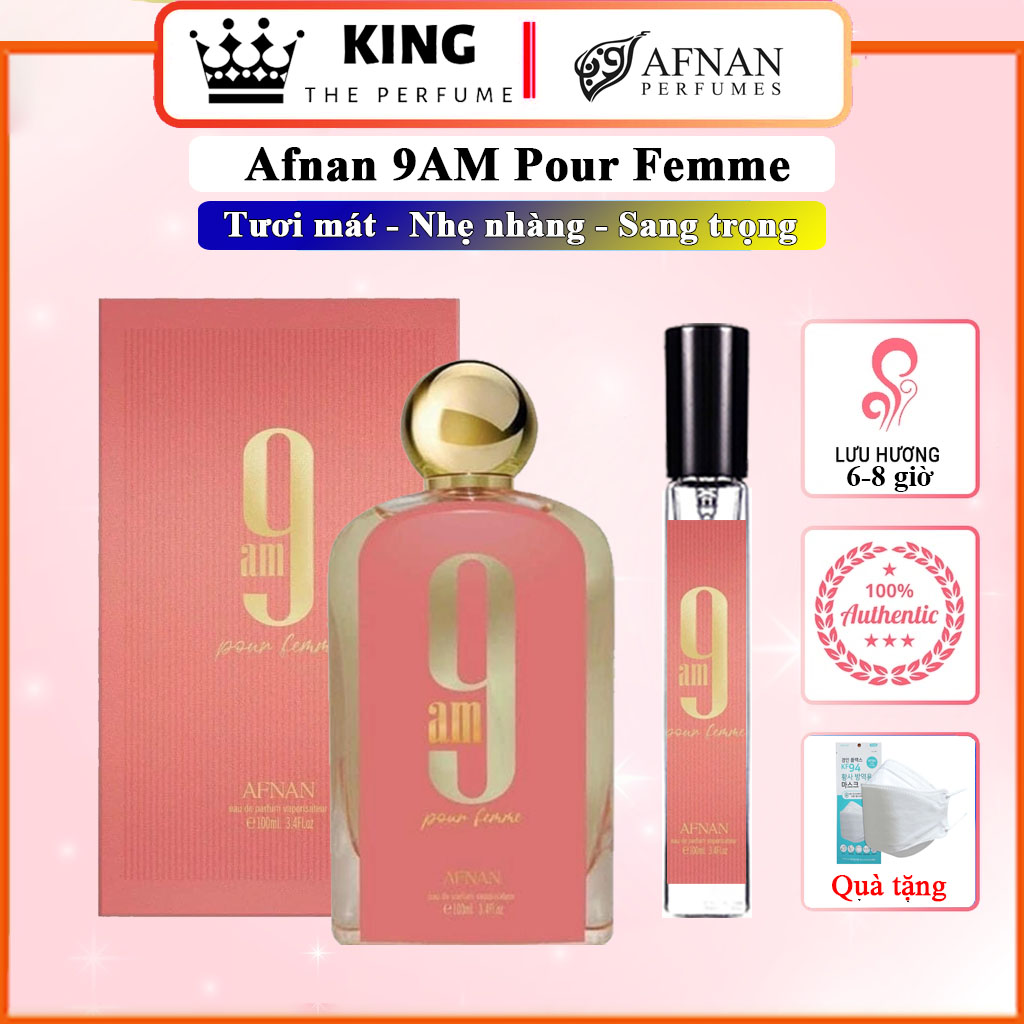 Nước Hoa 9AM Pour Femme Afnan EDP - Phong cách Ngọt ngào thanh mát nhẹ nhàng 9AM bản mới Chai chiết 5-10-20ml