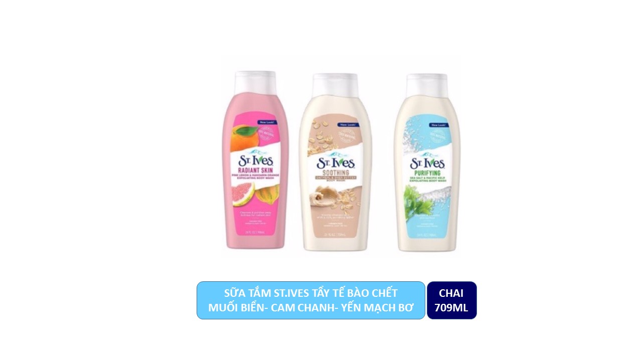 Sữa tắm ST.Ives yến mạch bơ cam chanh muối biển 709ml