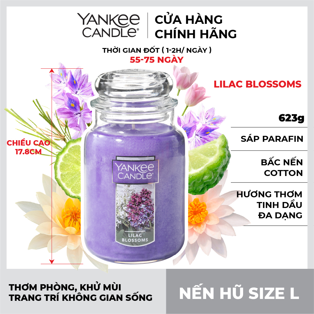 Nến hũ Yankee Candle size L - Lilac Blossoms