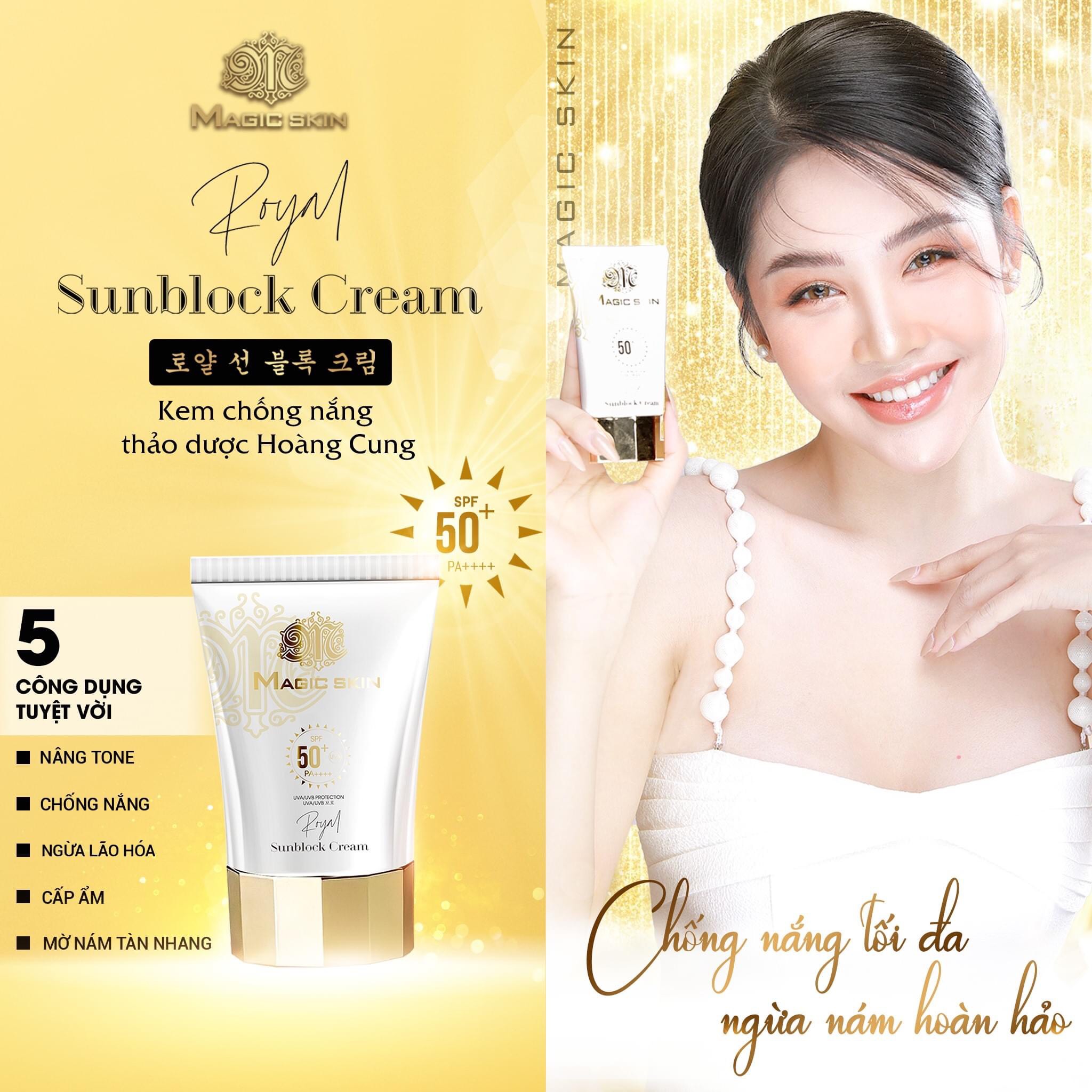 [Hcm]Kem Chống Nắng Dưỡng Trắng Hoàng Cung Magic Skin - Thảo Dược Từ Thiên Nhiên